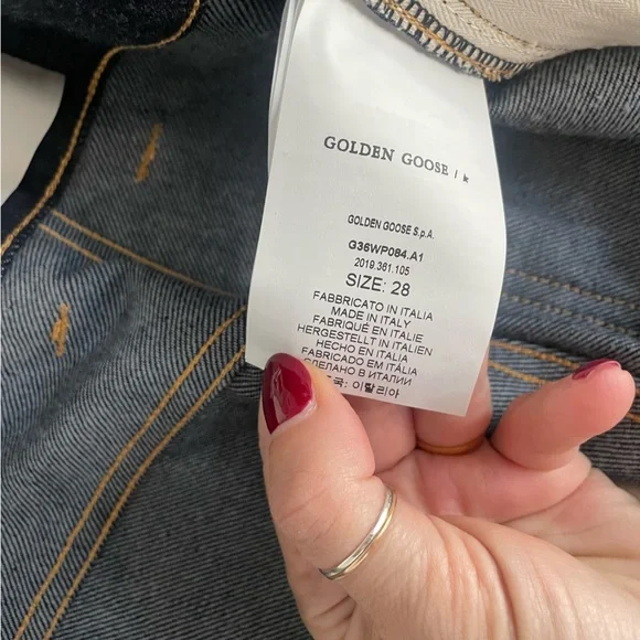 Dark denim Golden Goose Breezy Flip Sequin Jeans - Picture 9 of 11